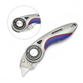 WORKPRO WP211013 Ağır Hizmet Alüminyum Gövde Açı Ayarlı Katlanır Rötuş Maket Bıçağı + 5 Adet Yedek Bıçak - Onivias